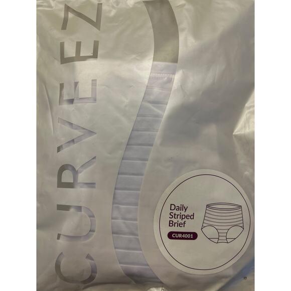 CURVEEZ Daily Striped Briefs White 3XL - Picture 6 of 6